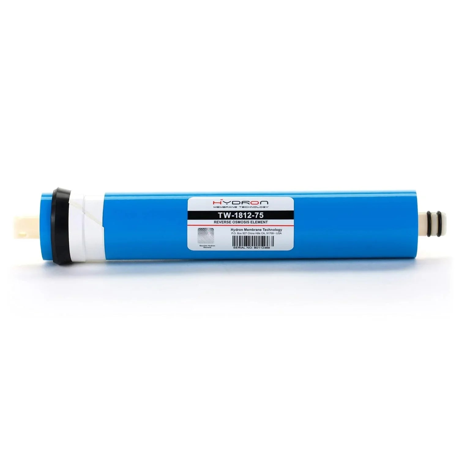 Hydron TW-1812-75 DI Or RO Reverse Osmosis Membrane Replacement 75 GPD; Fits Any Standard RO Unit