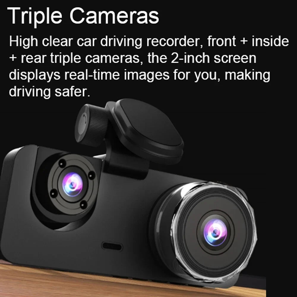 Dazzduo Support Dashcam Motion 1080 P DVR Driving Camera Dash Recording DOYING Screen 1080 2 Camera-B Loop & 1080 2 XIXIAN Detection One-Key 2 cm Night-Vision ; Rear Front Recorder Lock HUIOP Inside
