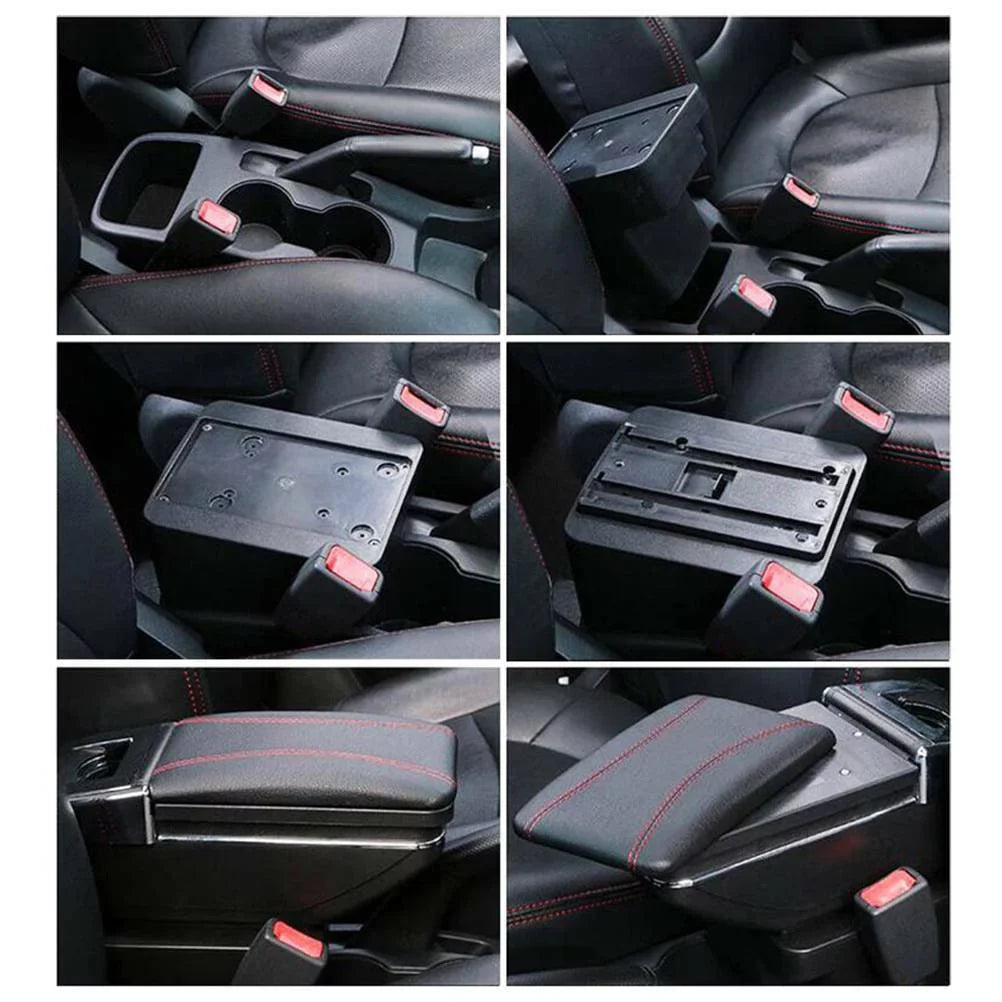 For Honda Jazz/ Fit 2002-2008 Armrest Central Console Storage Box Compartment Black