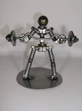 Preacher C url Weight Lifter Metal Bolt Figurine; curl bar