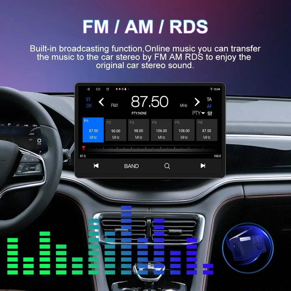 13.3" Android 12 Car Radio Stereo for GMC Yukon Chevrolet Chevy Tahoe Suburban 2007-2012 with Apple CarPlay Android Auto Built in