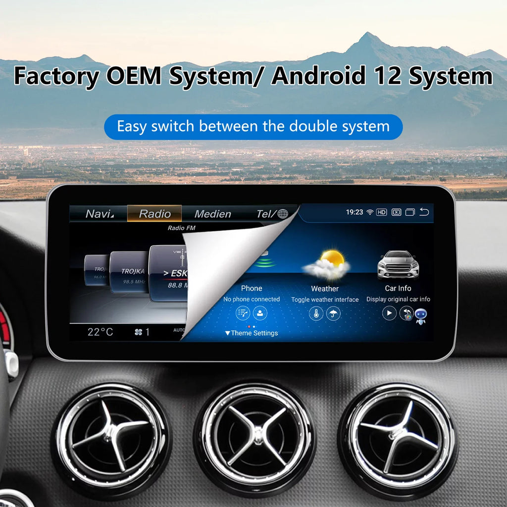 Road Top Android 13 Car Stereo 10.25" 8GB+256GB Car Touch Screen for Mercedes Benz GLA CLA A Class X156 C117 2016-2018 NTG 5.0; Support Wireless Apple Carplay Android Auto Navigation Camera