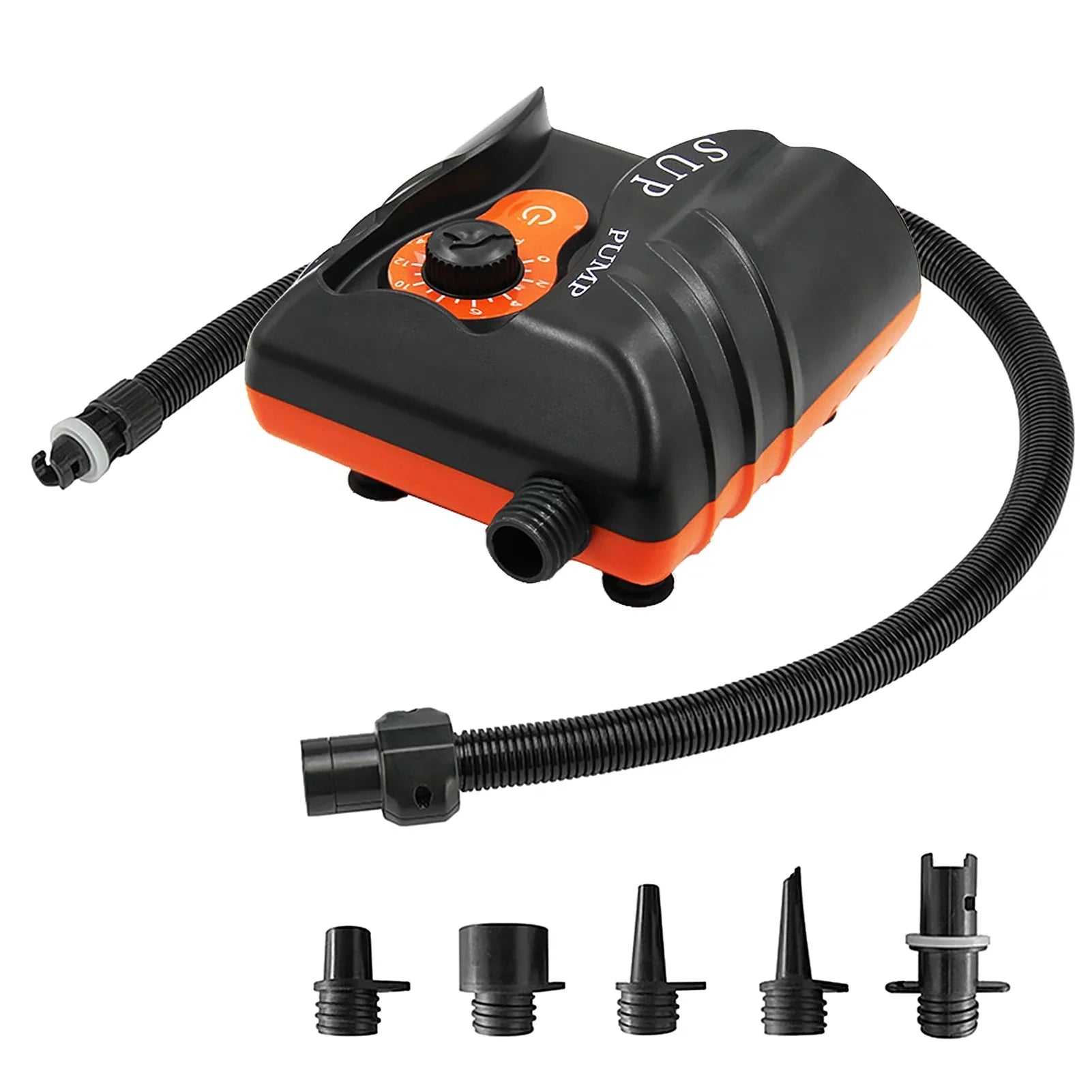 EasytoUse 16 PSI Powered Air Pump with 6 Nozzles for Inflatables and Boats; Edition