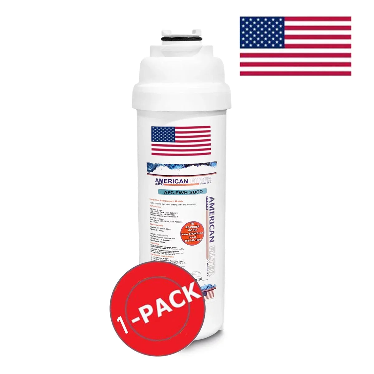 AFC Brand ; Filter ; Model # AFC-EWH-3000 ; Compatible with HTVZ8BLSS-WF - 1 Filters - Made in U.S.A.