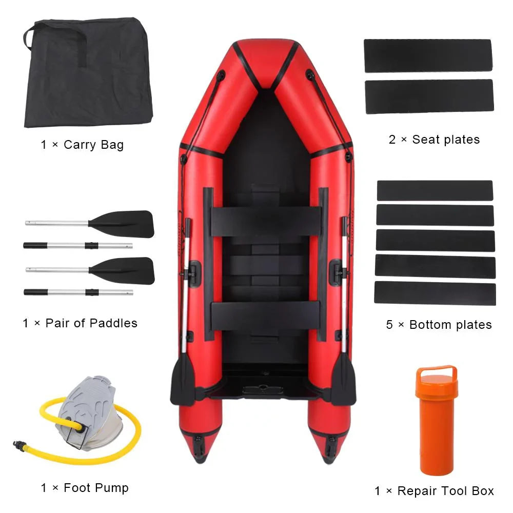 Campingsurvivals 10ft Inflatable Fishing Assault Boat Red