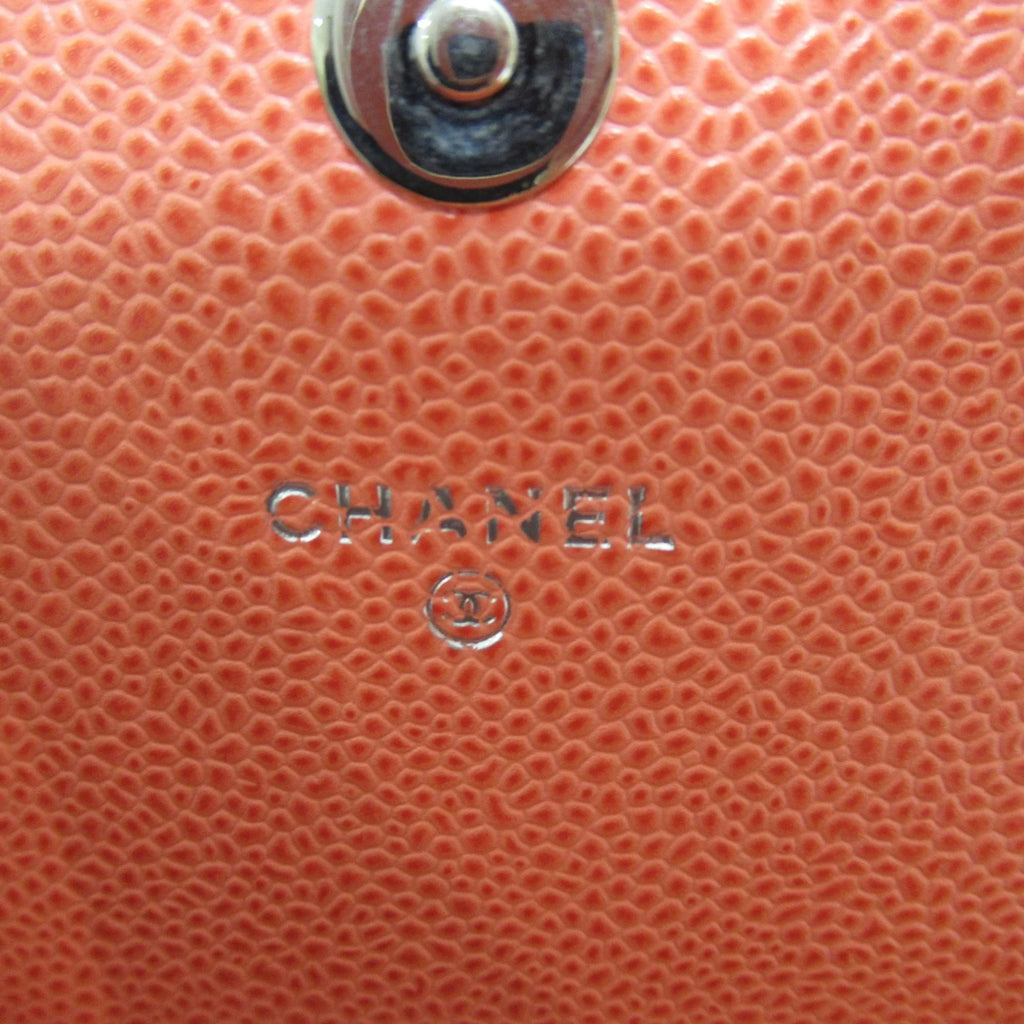 Pre-Owned CHANEL Chain wallet Pink Caviar Skin (Grained Calf) (Good)