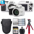 Kodak PIXPRO AZ401 Camera (White) + 1 Yr Warranty +Tripod + Case -32GB Kit