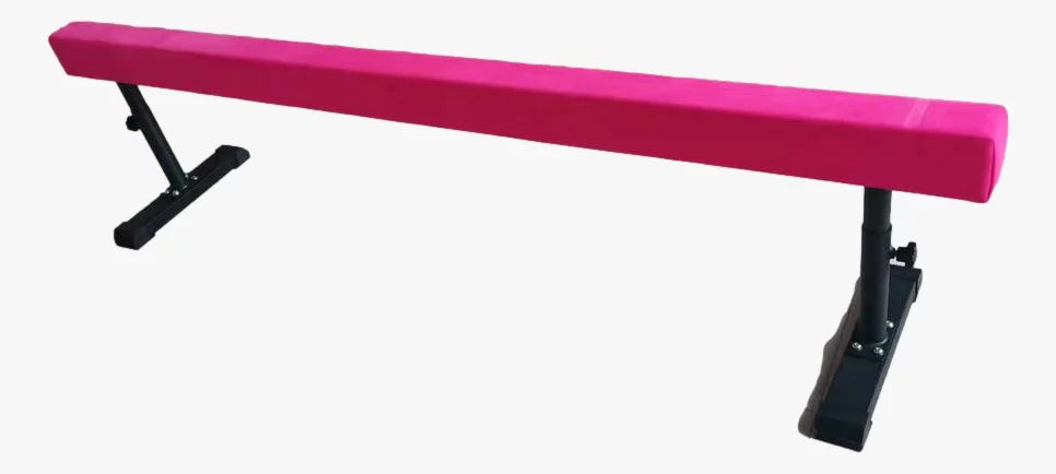 Athletic Bar 8ft Adjustable Acrobatic Tube Beam; High/Low Floor Balance Beam Gymnastics Equipment for Kids/Adults Gymnastics Beam for Gymnastics Competition Training Practice fine Yoga Stretching Pink