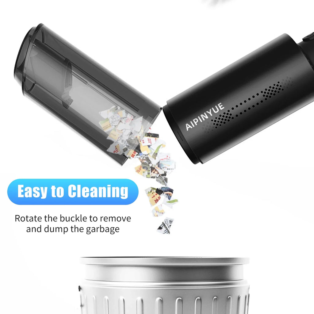 moobody Vacuum Cleaner; 120W Handheld Cleaner; 6000Pa Powerful Suction; USB Powered with HEPA Filter for Cleaning Hair Dust Gravel in Home Office