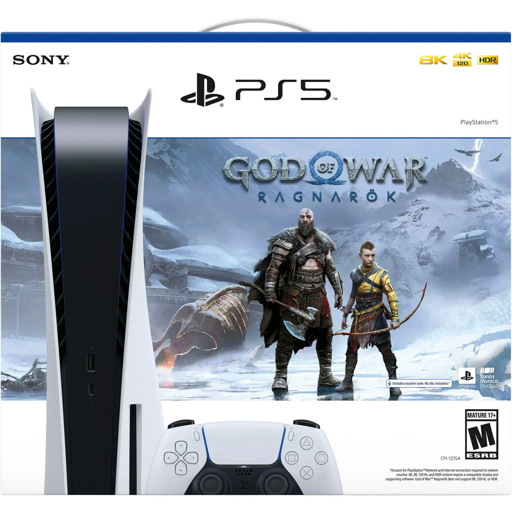 PlayStation_PS5 Video Game Console (Disc Edition) – God of War Ragnarök Bundle –and an Additional DualSense 5 Controller; Cefesfy