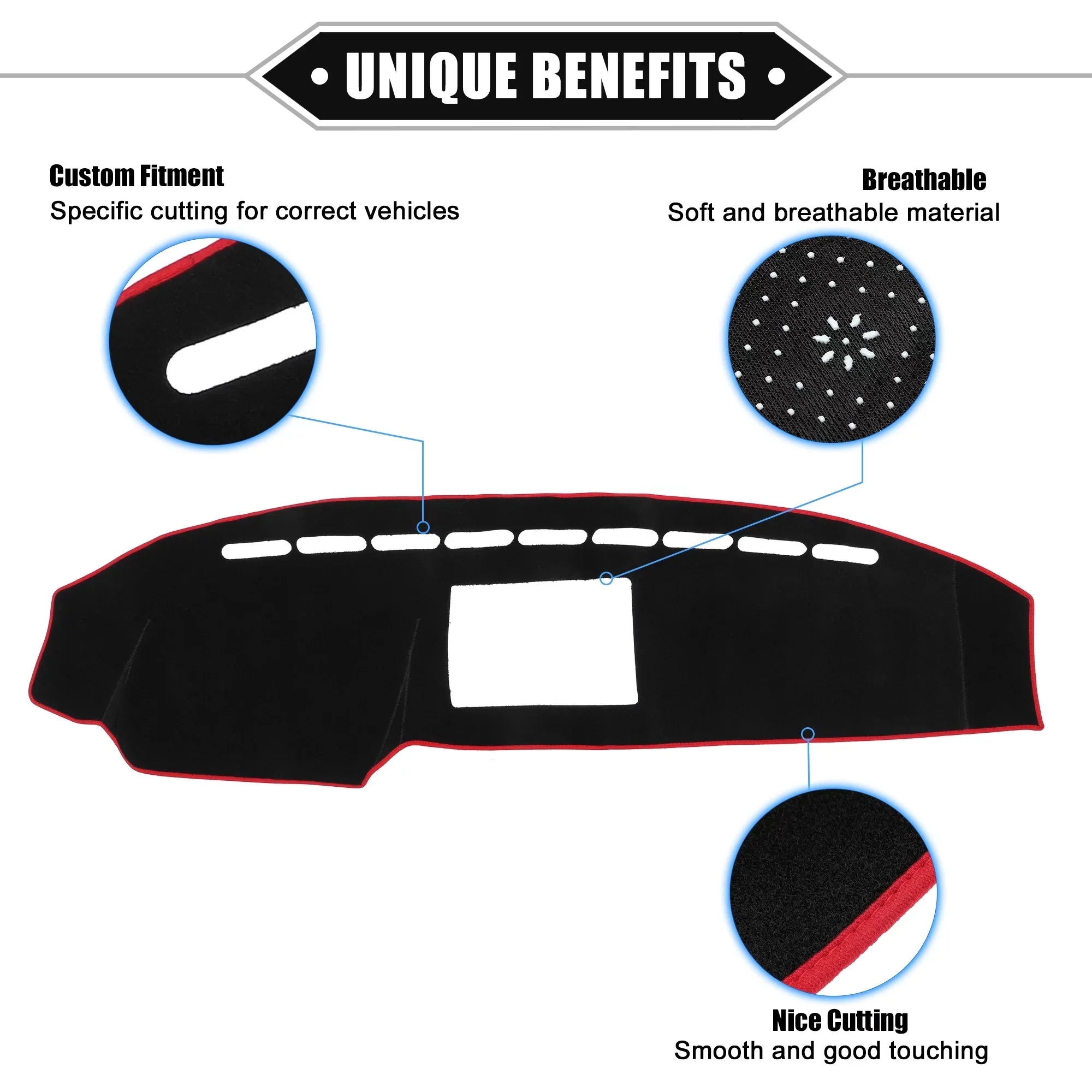 Unique Bargains Car Center Console Dashboard Cover Mat Compatible for Ford F150 2008-2014 Protective Polyester Black