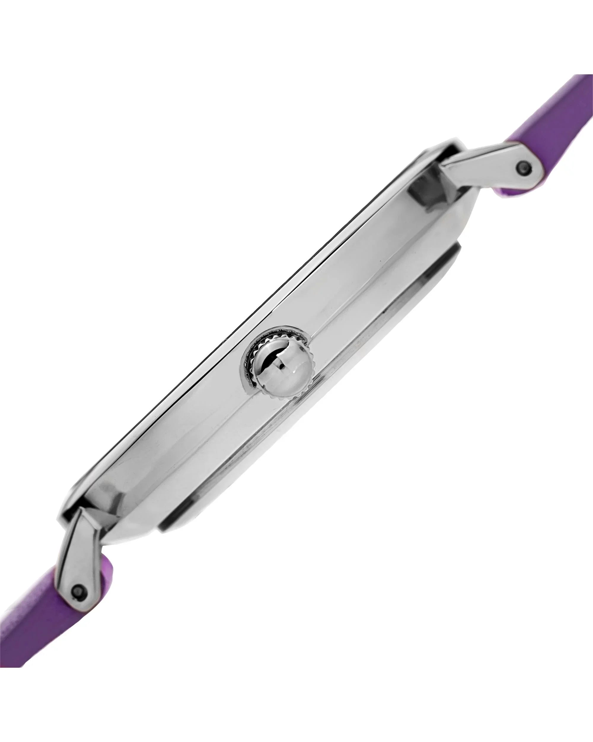 Women's AS8187 Silver-Tone Watch with Purple Leather Band