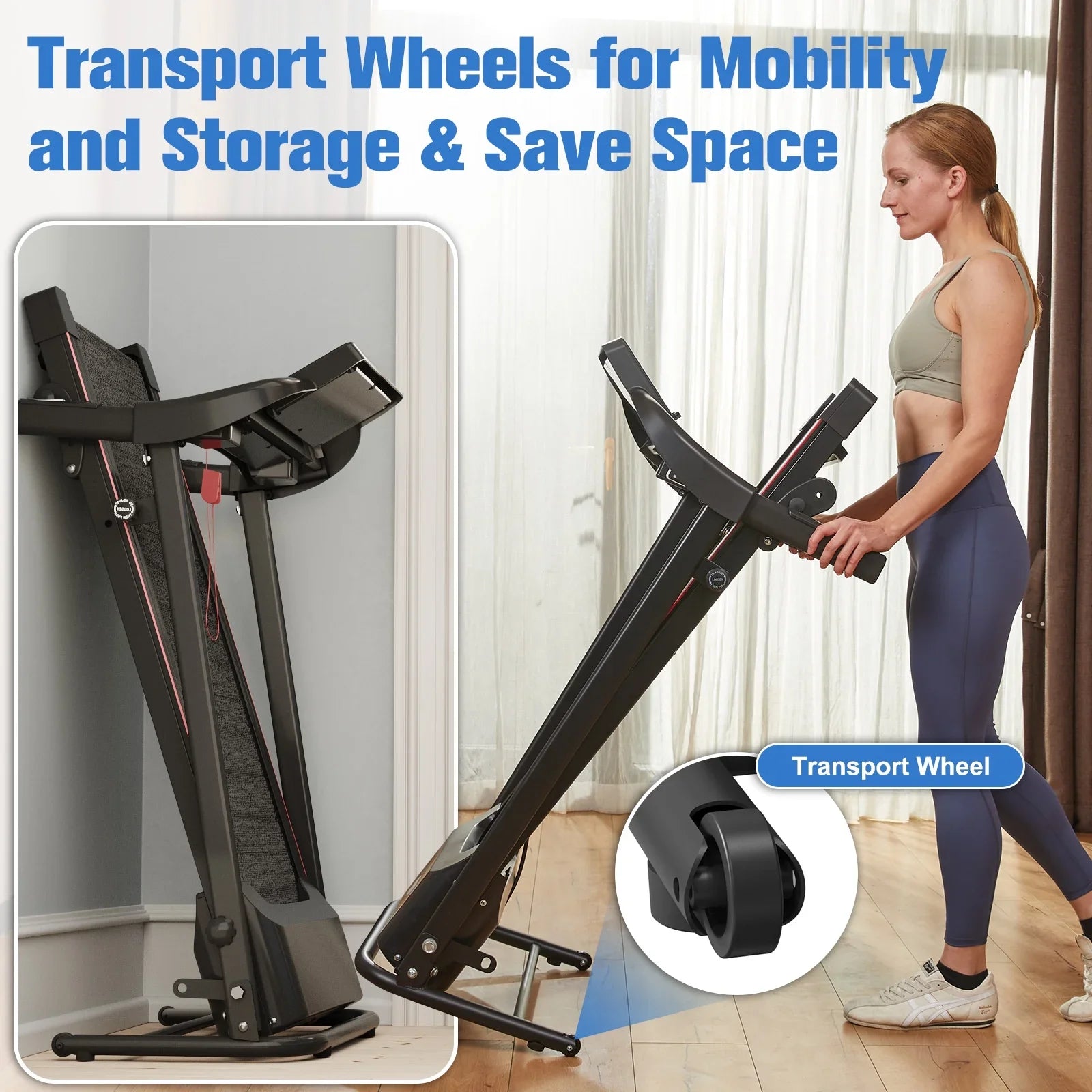 Relife Sports Foldable Treadmill with Incline 220lbs Walking Pad; 0.5-7.5mph; Black