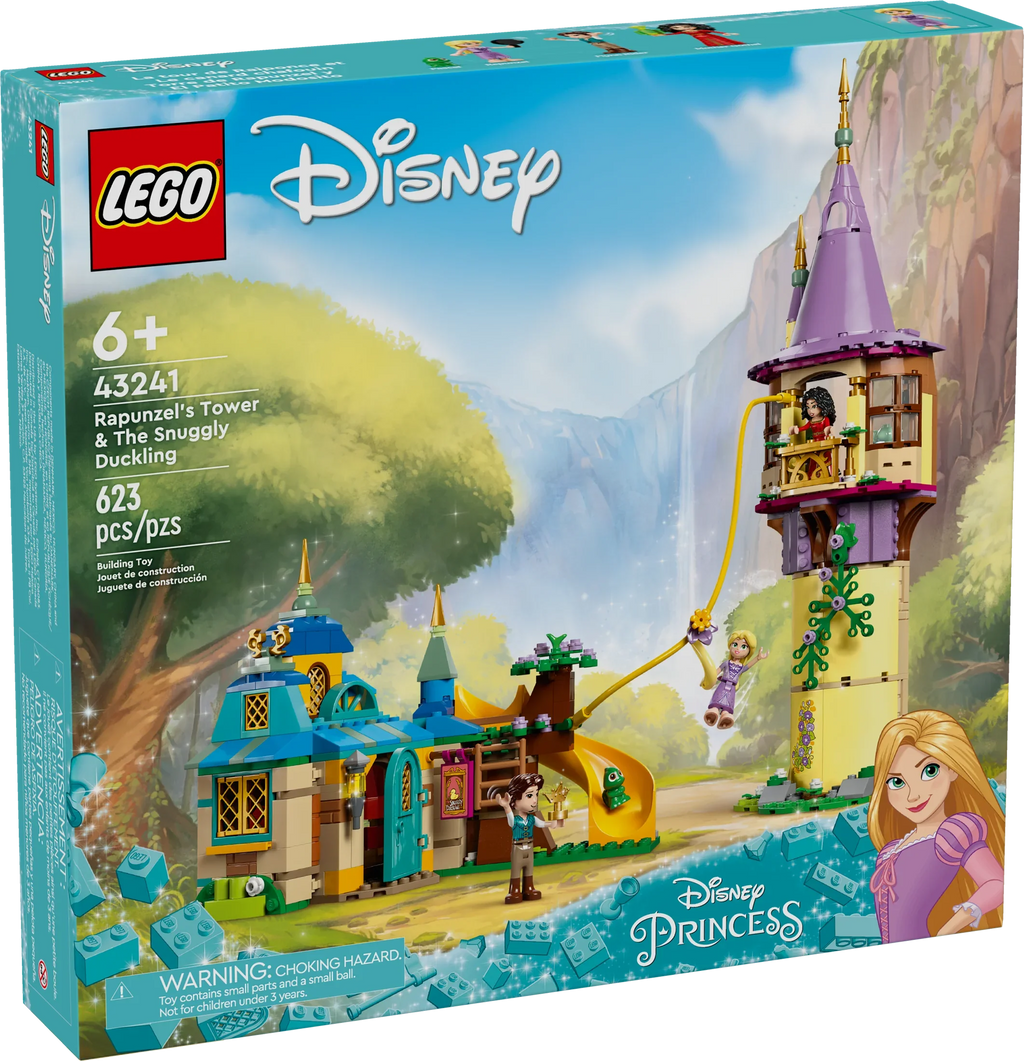 LEGO Disney Princess Rapunzel’s Tower & The Snuggly Duckling Tangled Building Toy with Flynn Rider and Mother Gothel Mini-Dolls; Disney Princess Toy; Fun Gift for Girls and Boys Ages 6 Plus; 43241