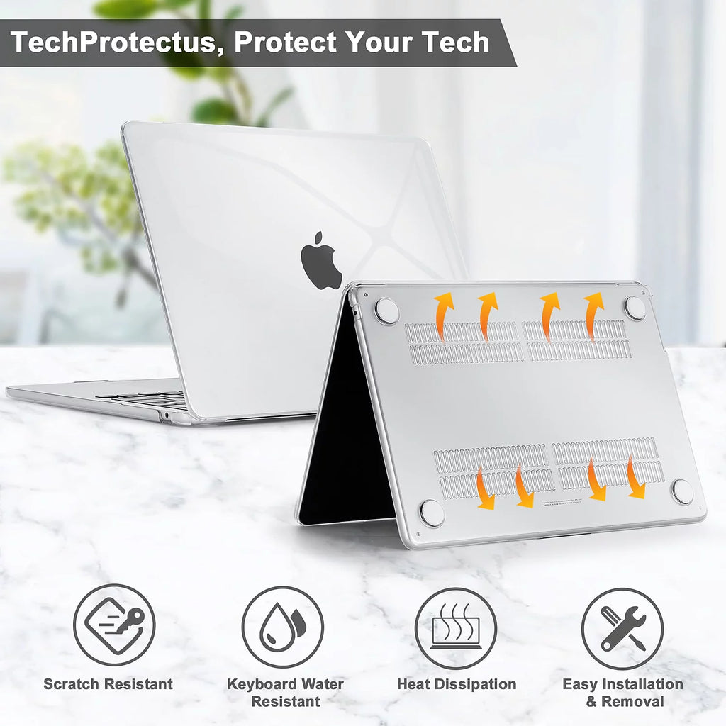 Techprotectus Hard-Shell Laptop Sleeve with Keyboard Cover Crystal Clear (TP-CYC-K-MA13M2)