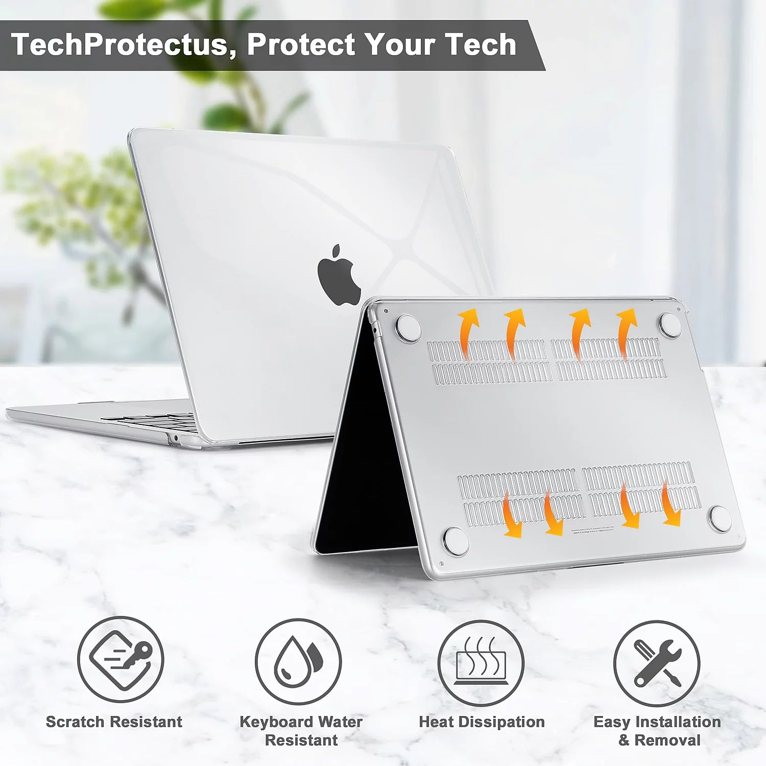 Techprotectus Hard-Shell Laptop Sleeve with Keyboard Cover Crystal Clear (TP-CYC-K-MA13M2)