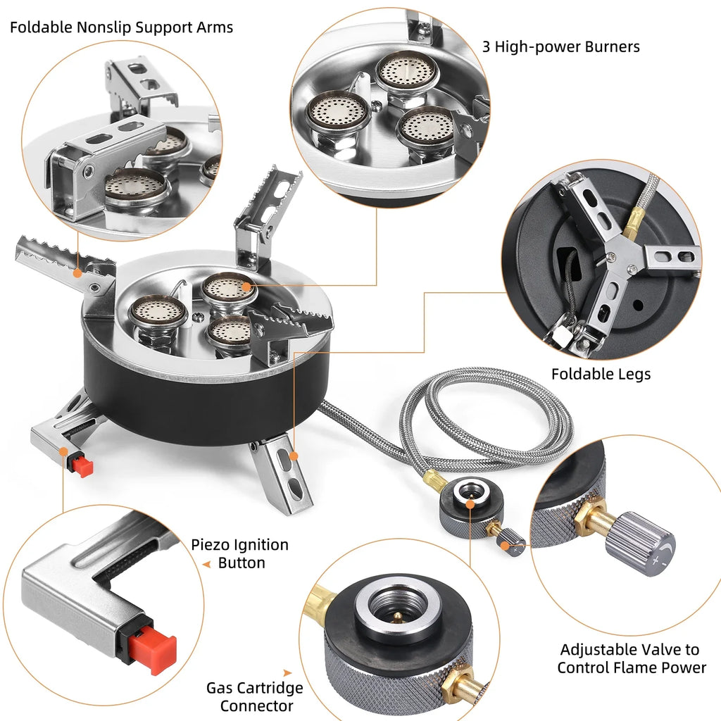GoolRC Outdoor furnace; Stove Picnic StoveStove 6800w Stove 3 Iuppa Adben 6800w Dsfen Burners