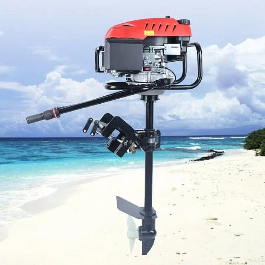 Outboard Motor 4 Stroke 6 HP Heavy Duty Boat Engine OHV Air Cooling System 173CC