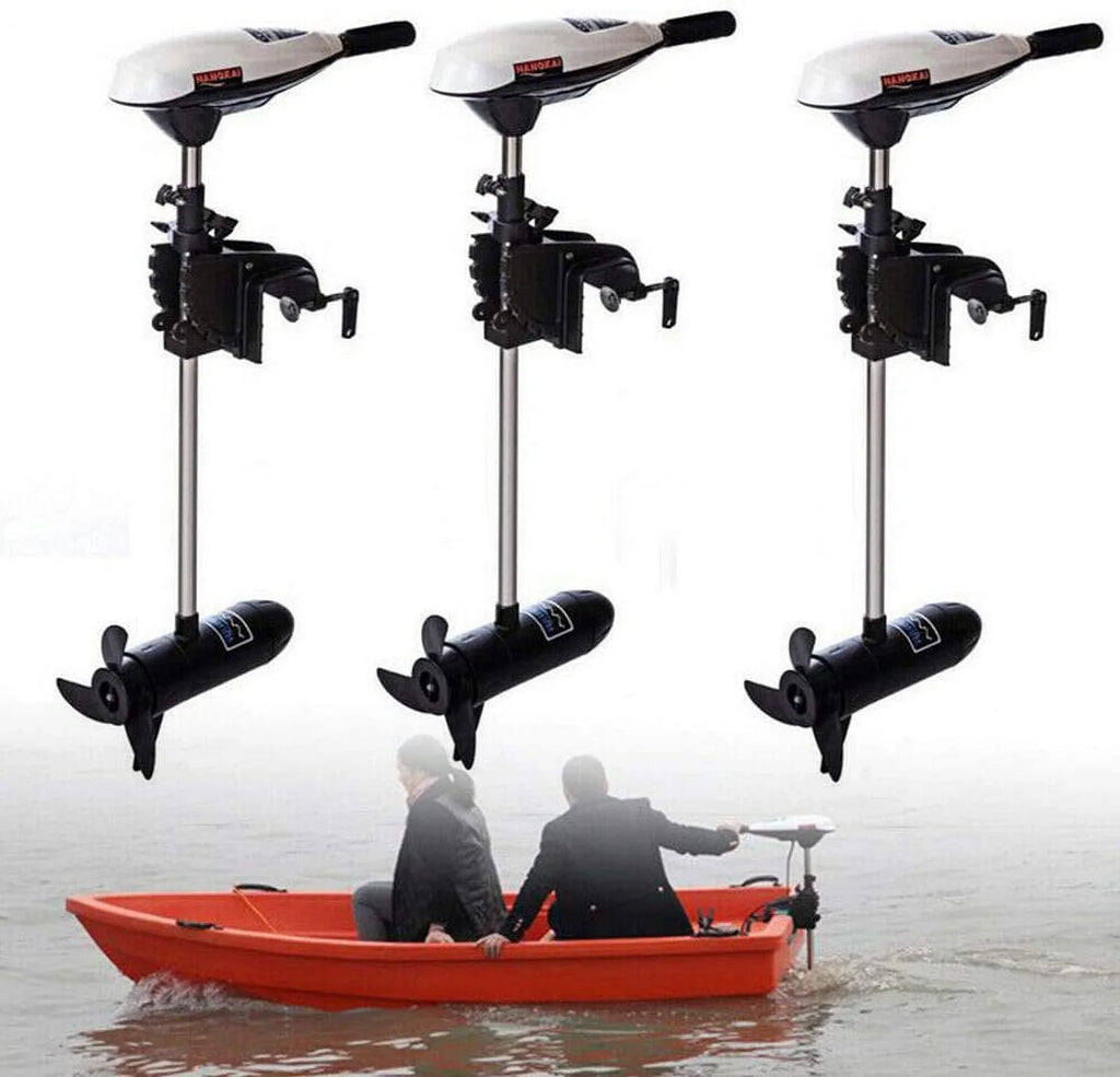 Outboard Motor Boat Engine 12V 65lb Current-activated Outboard Inflatable Fishing Boat Brush Motor Engine 660W