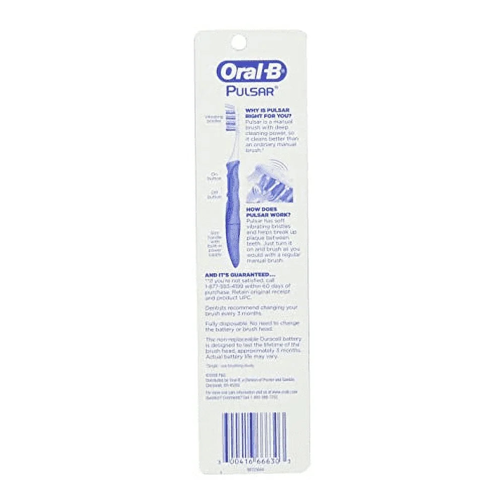 Oral-B Vibrating Pulsar Expert Clean Battery Toothbrush w/ Microban; 1 ct; 3 Pack