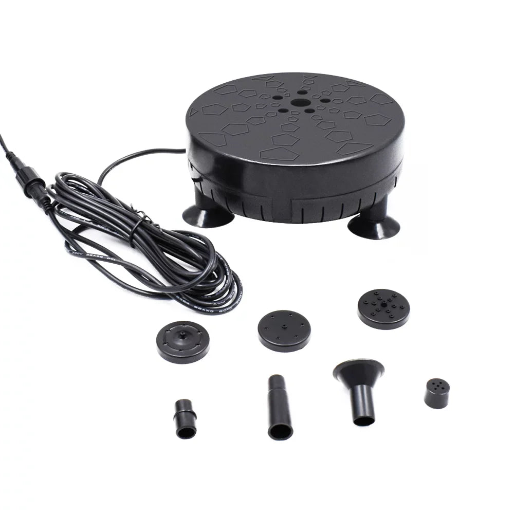 Yabuy Solar Powered Brushless Submersible Pump for Patio Garden Pond Pool 6V 3.5W Pond Fountain with Built in Battery LED