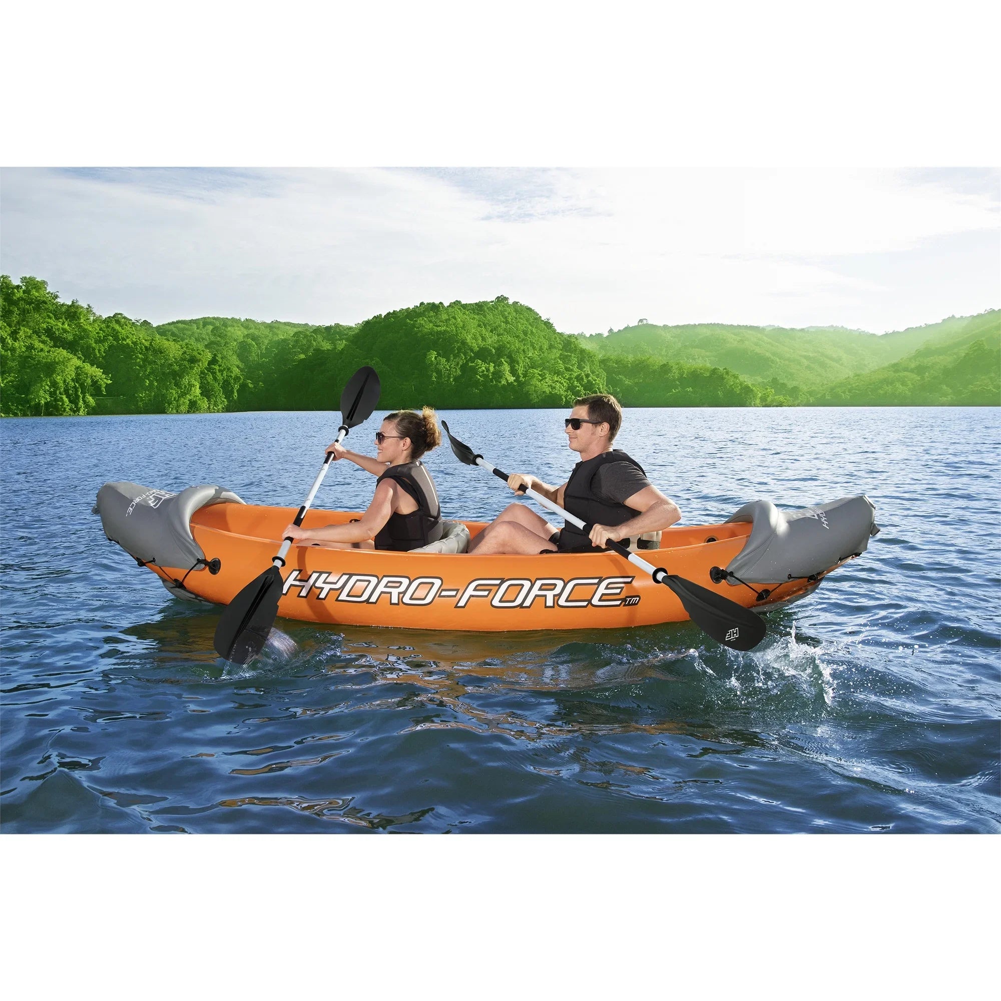 Bestway 126 x 35 cm Lite-Rapid X2 Inflatable Kayak Float w/Oars (2 Pack)