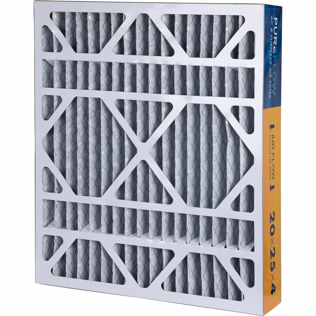 PureFlow; Home Furnace Air Filter 20x25x4; with 4 Layers of Advanced Filtration Technology; MERV-13 Pack-of-2