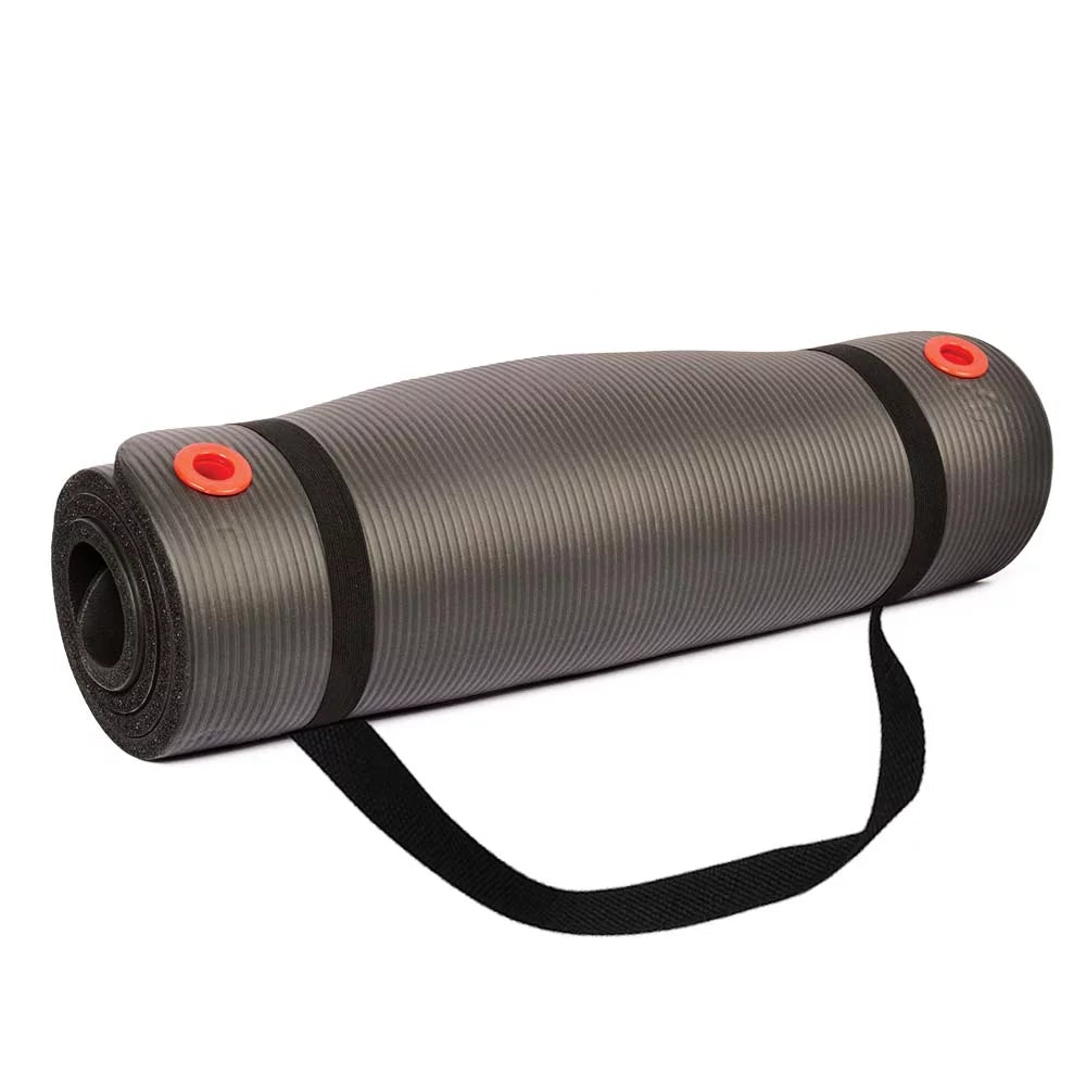 BodySport Personal Exercise Mat for Men and Women – Perfect for Gyms and Fitness Training – 1 in. Thick; 72 in. Long; Black