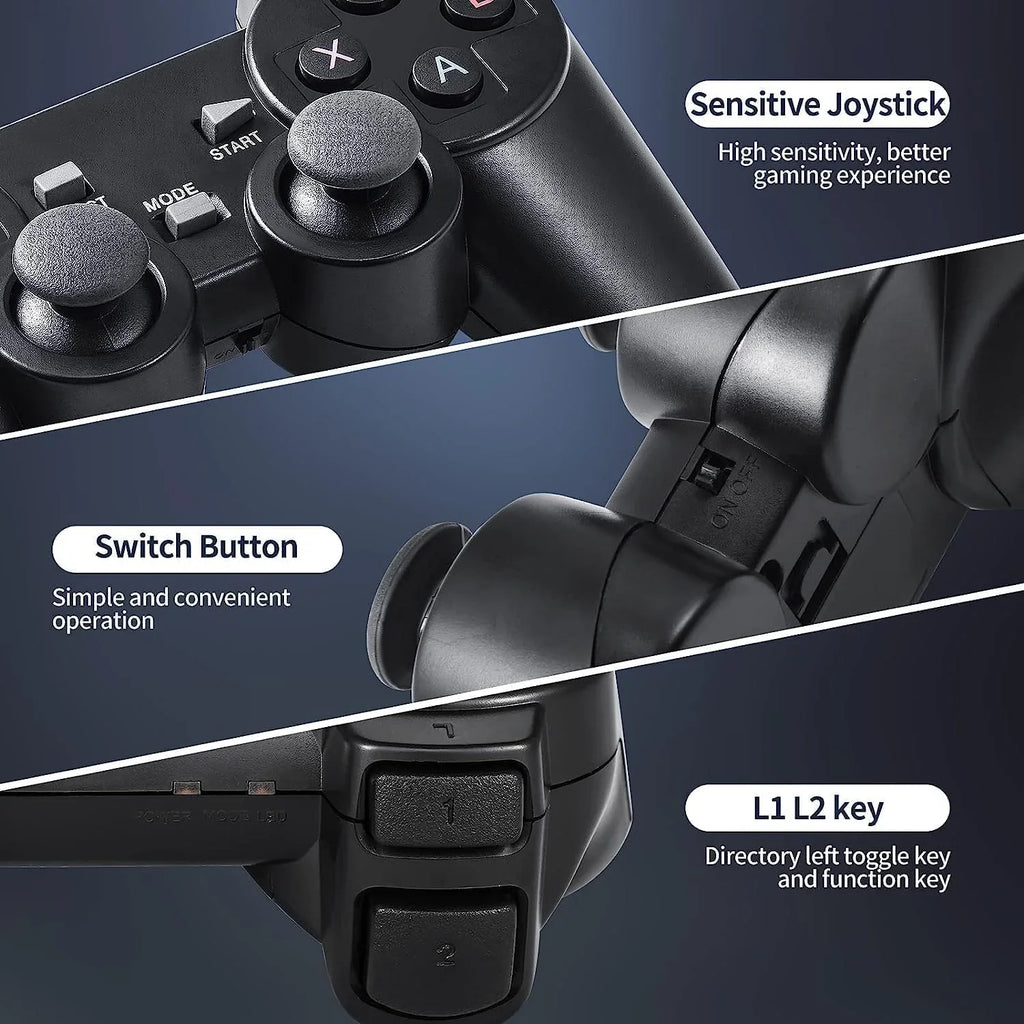 Retro Game Console; Nostalgia Stick Game;Wireless Retro Play Game Stick;Plug and Play Video Game Stick Built in 20000+ Games;4K HD Output;9 Classic Emulators;with Dual 2.4G Wireless Controllers(64G)