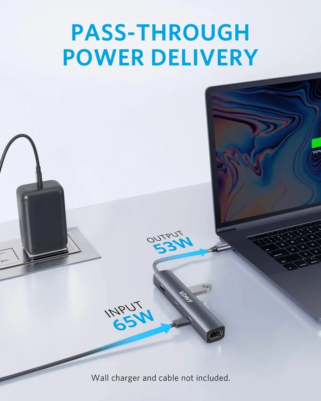 Anker USB C Hub; PowerExpand 6-in-1 USB C PD Ethernet Hub with 65W Power Delivery