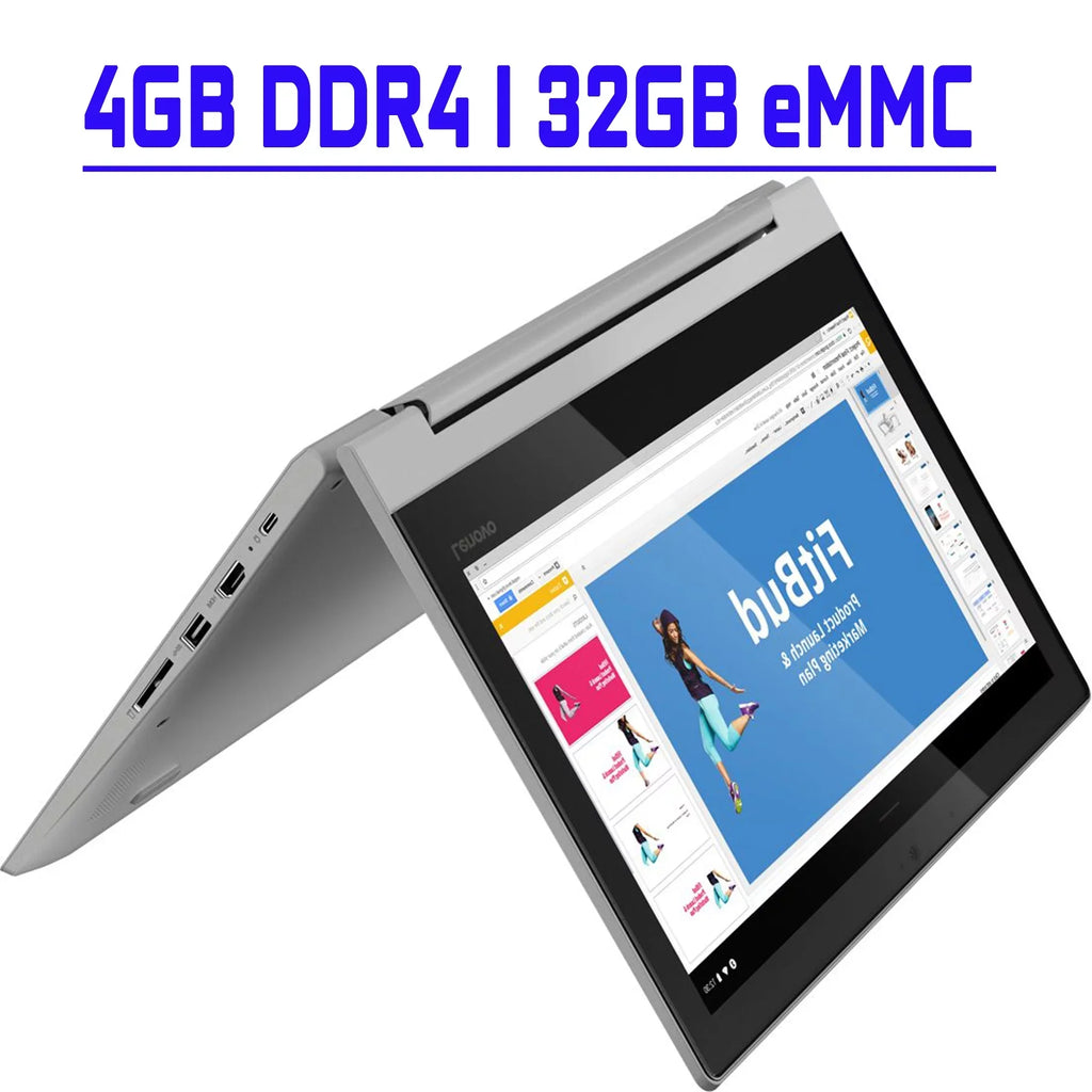 Lenovo Chromebook Flex 3 Premium 2 in 1 Laptop 11.6” HD IPS Touchscreen MediaTek 4-Core MT8173C 4GB DDR4 32GB eMMC USB-C HDMI Dolby Up to 10 hours battery life Chrome OS