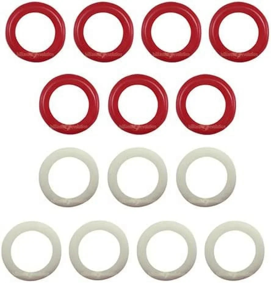 Large Rubber Rings For Bumper Pool Table: 7 Red And 7 White