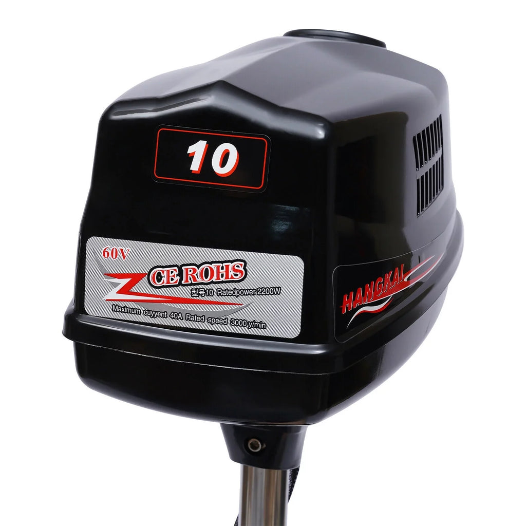 ZhdnBhnos 2.2KW 60V 10HP Heavy Duty Outboard Motor Fishing Boat Engine Powered Brushless Trolling Motor Tiller Control 3000 R/Min