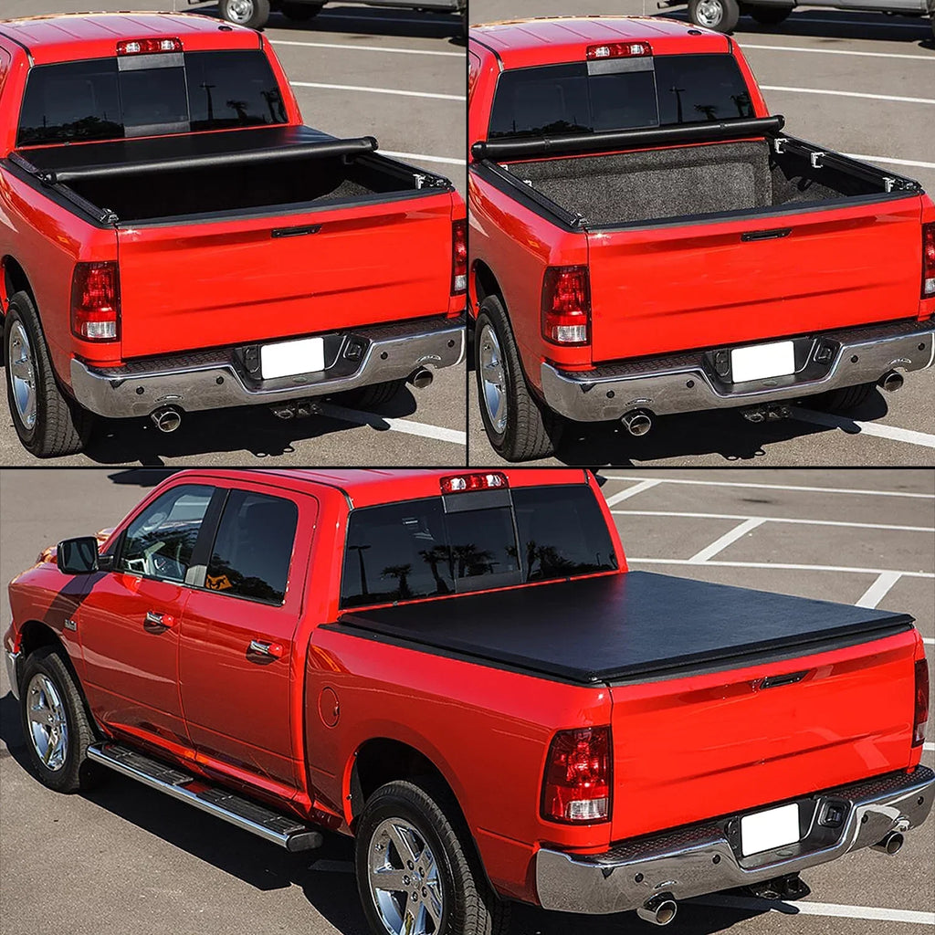 DNA Motoring TTC-RU-090 For 2019 to 2021 Ford Ranger 5Ft Truck Short Bed Matte Black Vinyl Soft Top Roll-up Tonneau Cover 20