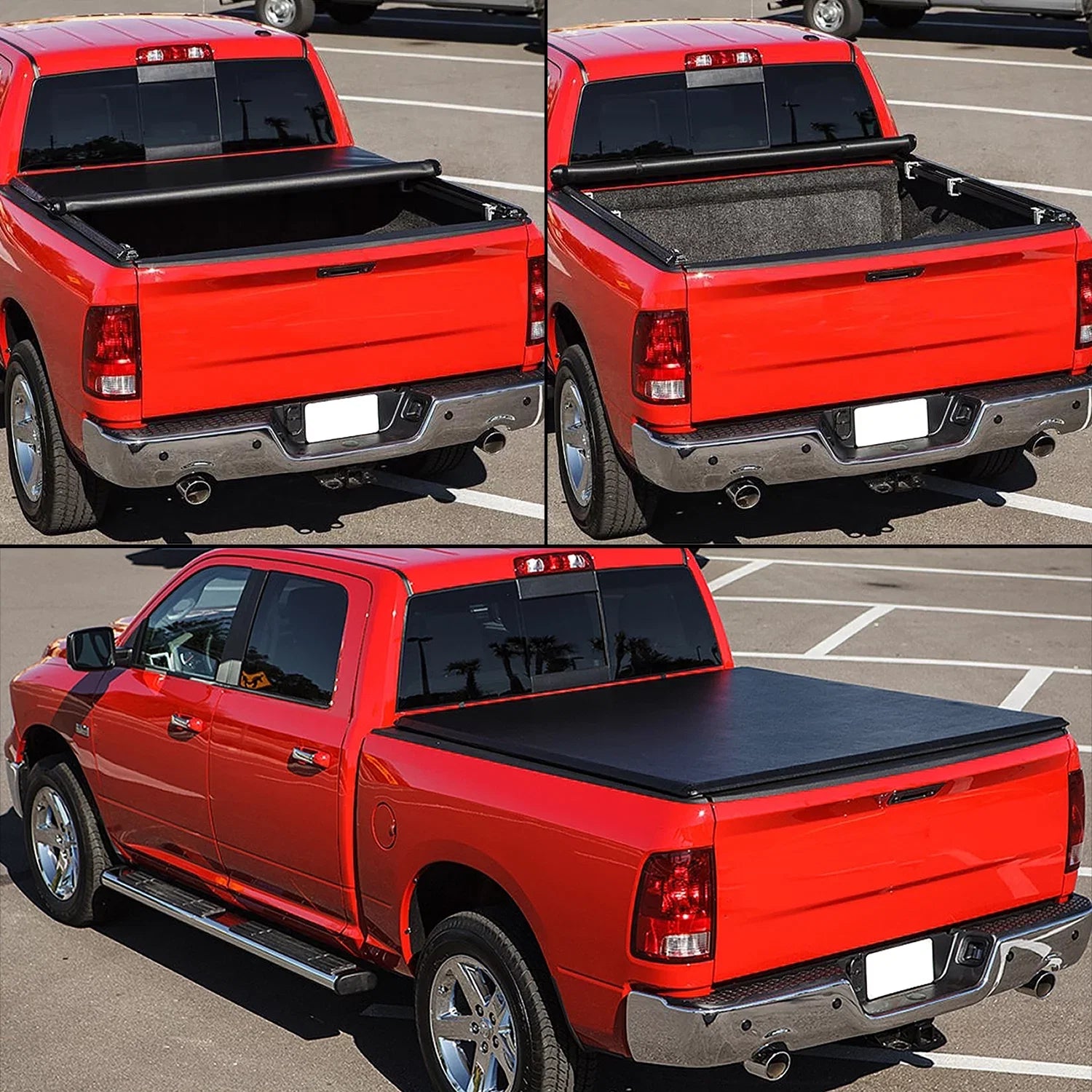 DNA Motoring TTC-RU-090 For 2019 to 2021 Ford Ranger 5Ft Truck Short Bed Matte Black Vinyl Soft Top Roll-up Tonneau Cover 20