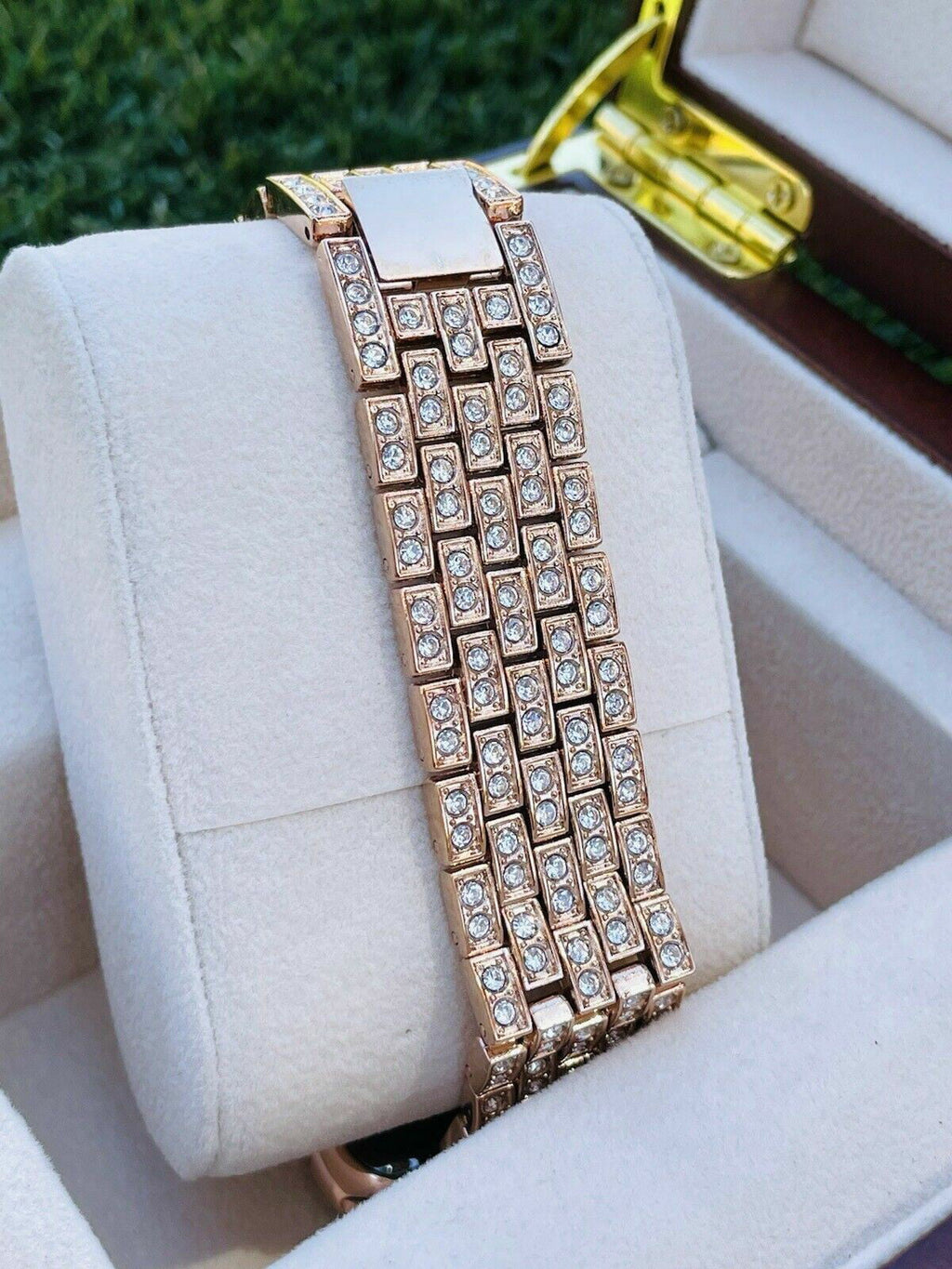 Custom 24K Rose Gold 45MM iWatch SERIES 7 Stainless Steel Rose Gold Band