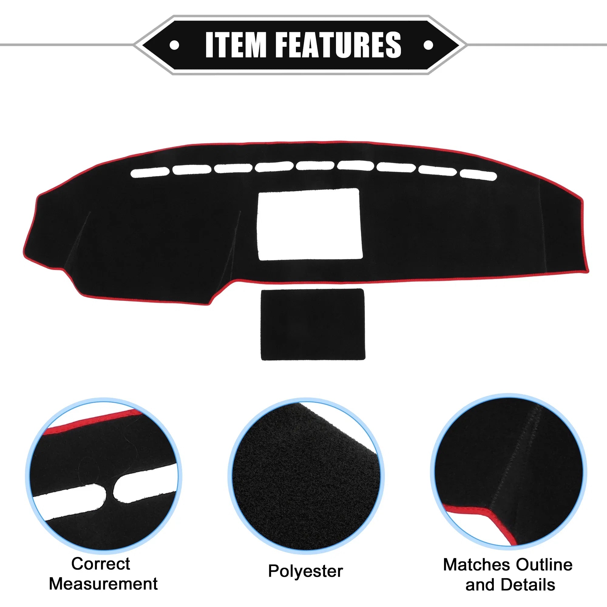 Unique Bargains Car Center Console Dashboard Cover Mat Compatible for Ford F150 2008-2014 Protective Polyester Black