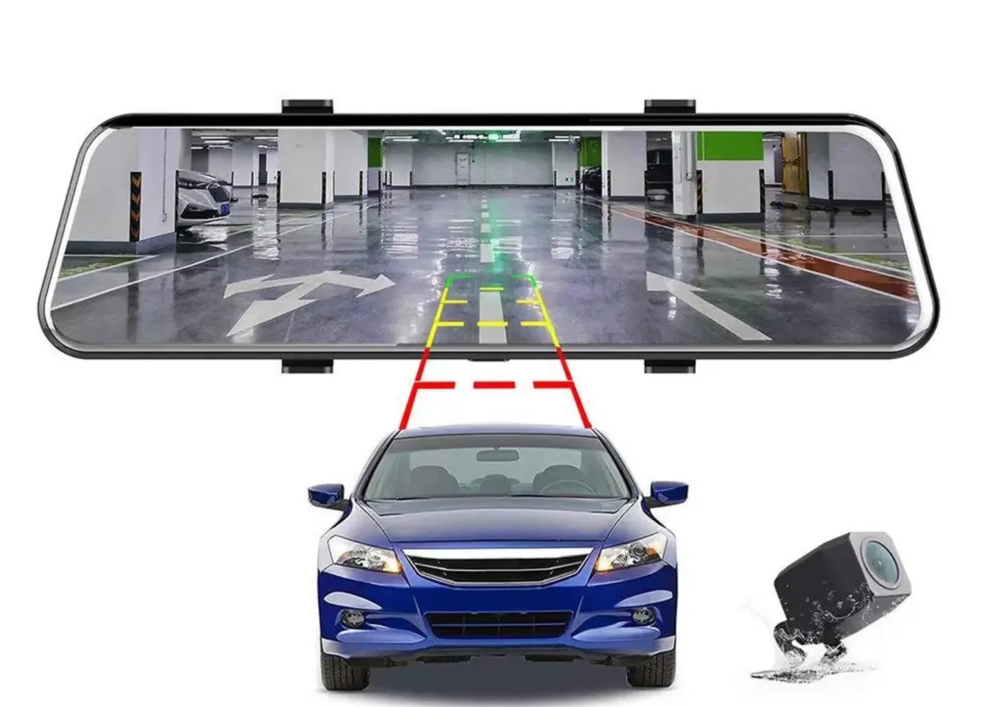 10-inch Touch Mirror Car Camera Dashcam; 1080P FHD Full Touch Screen Front and Rear View; Super Night Vision Parking Assistance; Camera for Cars Loop Recording Streaming Media 170°Wide Angle
