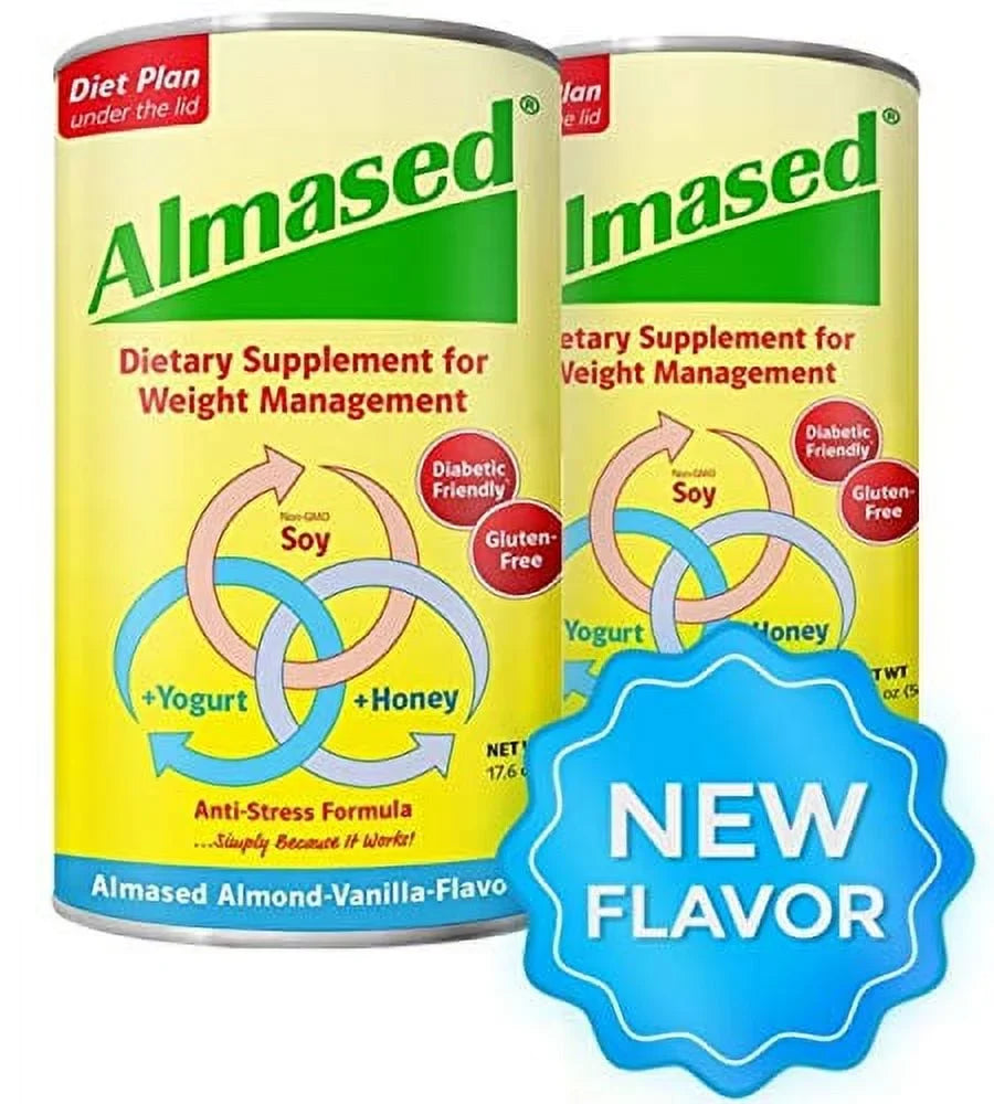 Almased Meal Replacement shakes – Gluten-Free; non-GMO Weight Loss Powder – Vanilla Flavor; 17.6 oz (2 pack)