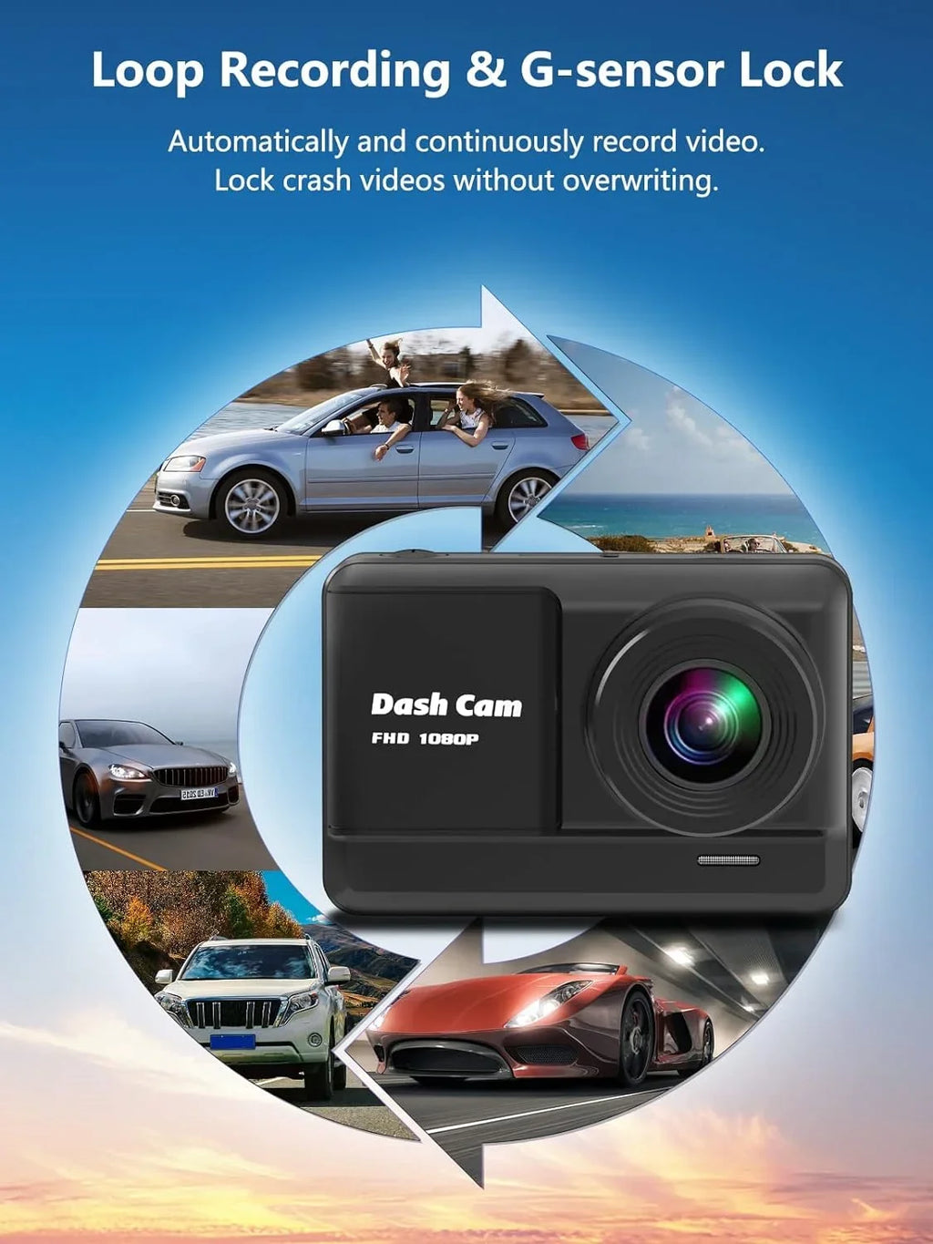Dash Cam Front and Rear; Mini Dash Cam 1080P Full HD with 32GB SD Card; 2.45 inch IPS Screen; 2 Mounting Ways; Night Vision; WDR; Accident Lock; Loop Recording; Parking Monitor Car;Motorcyle;Balls