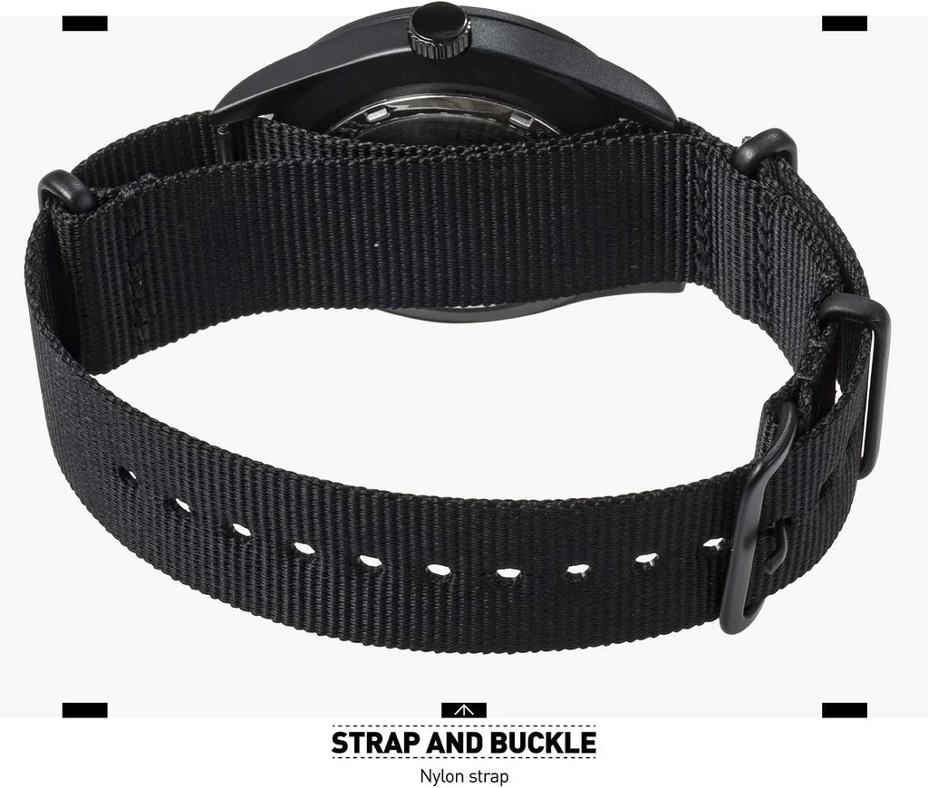 Men's Wrist Watch; Field Military Watches for Men Analog; Black Tactical Outdoor Sport Work Wristwatch; Fluidproof Date Day 12/24 Hour with Army Nylon Band