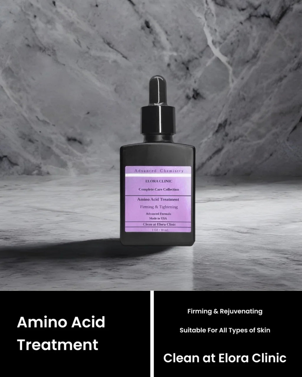 Elora Clinic Amino Acid Serum - Hyaluronic Acid + Essential Amino Acid Blend - Hydrating & Rejuvenating Hyaluronic Acid + Amino Acid Serum - Increase Retention - Rejuvenating