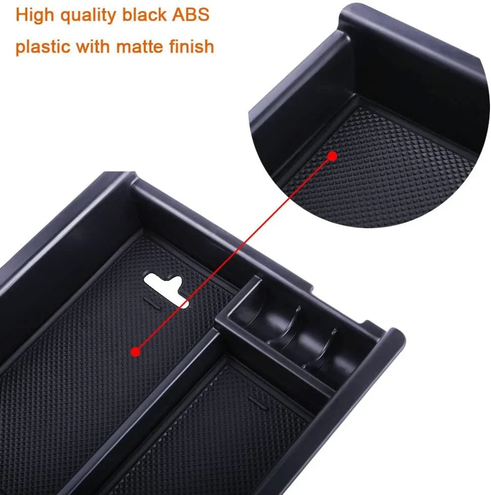 JDMCAR Center Console Tray Organizer Compatible with Toyota Tacoma Accessories 2016-2022 2023; Armrest Insert Container ABS Material Secondary Storage Box