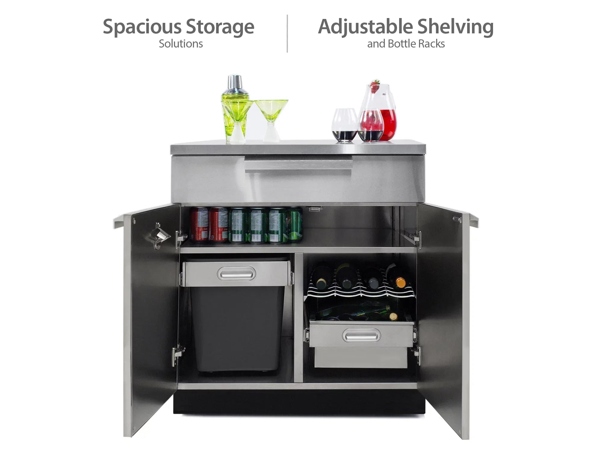 Outdoor Kitchen 5 Piece Cabinet Set in Stainless Steel with Countertops
