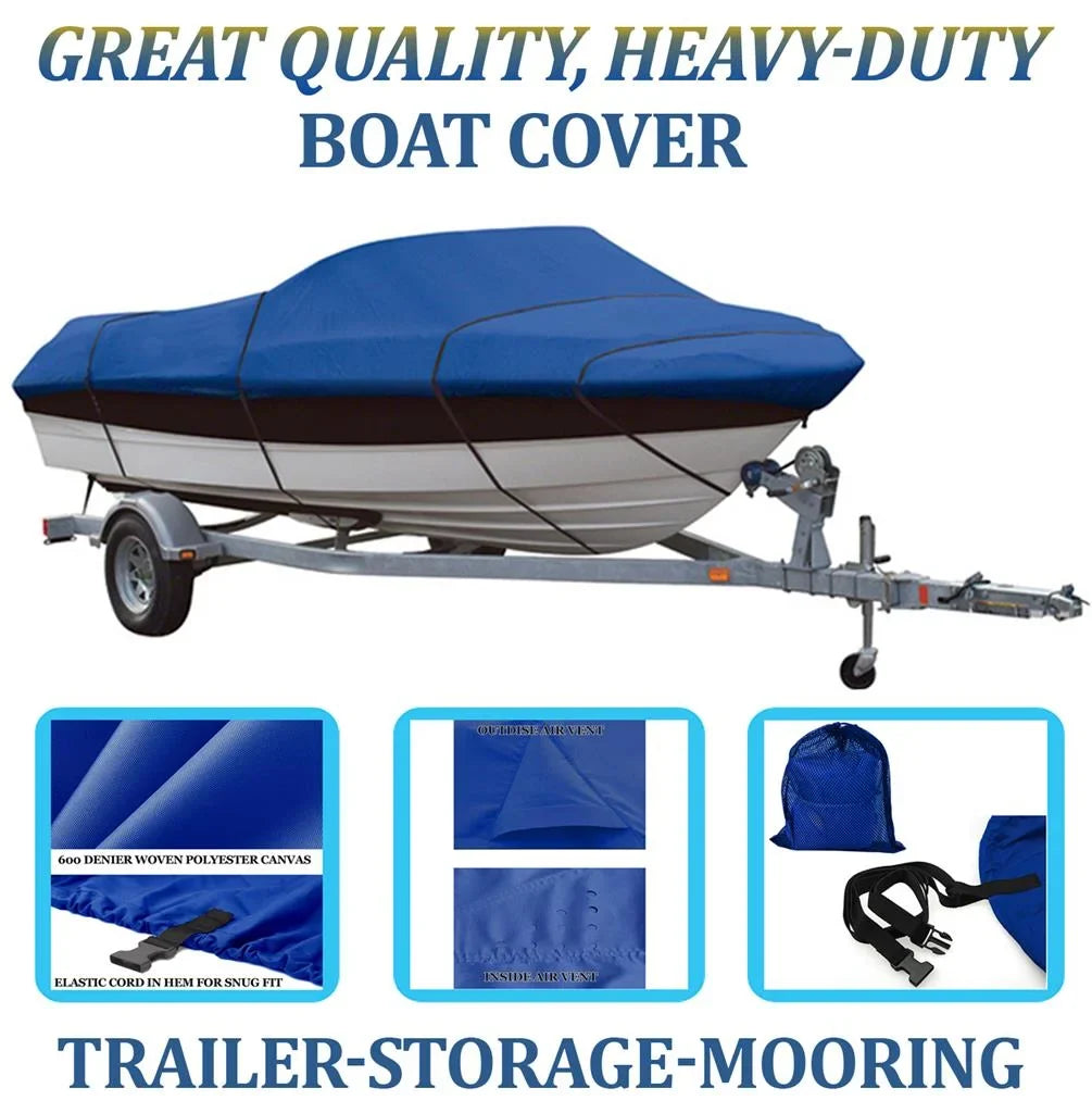 BLUE; GREAT QUALITY BOAT COVER Compatible for DELTA/GREGOR SUPER SEAHAWK 20 O/B 1999