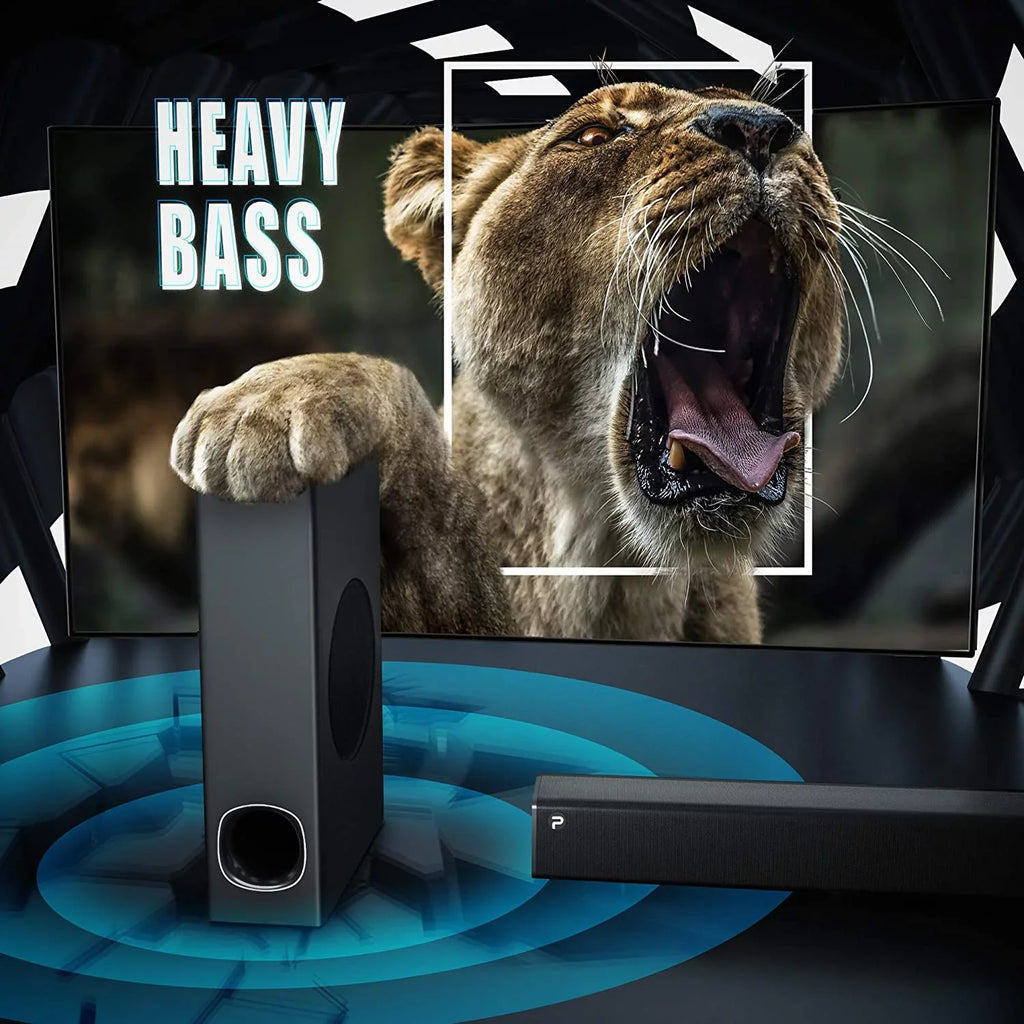 Sound Bar with Subwoofer; TV 2.1 CH Soundbar; Superior Surround Sound System; Works with 4K & HD & Smart TV;Bluetooth 5.0 Enabled (Model: P27; 120W)