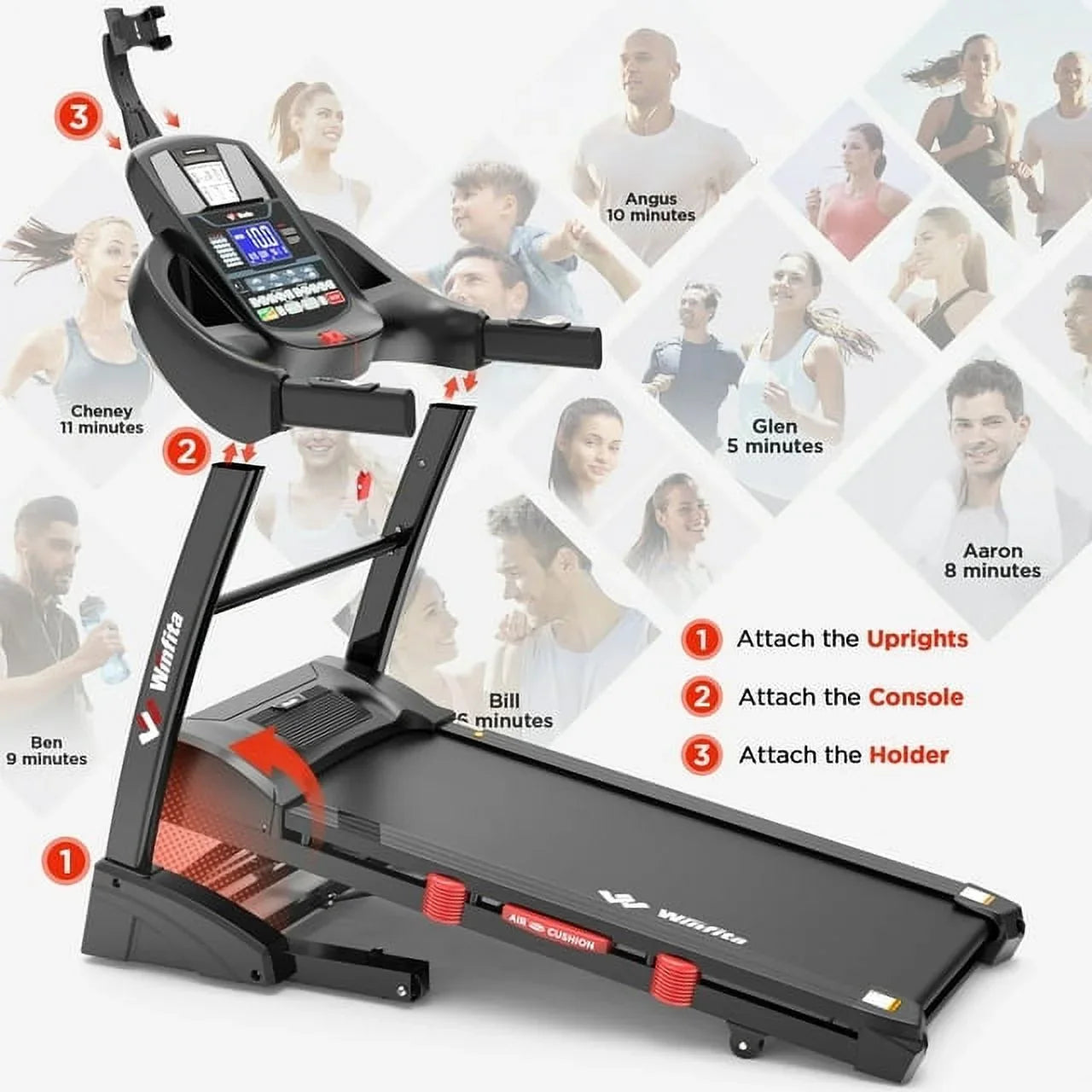 Famistar 4.5HP Folding Treadmill Clearance for Home with 15% Auto Incline 300 LBS Capacity Up to 10MPH Speed Running System