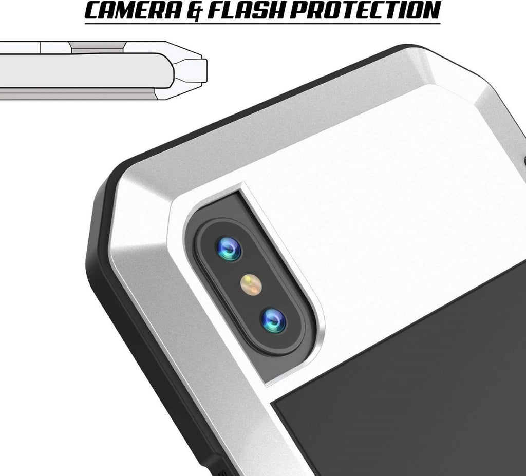 Gorilla Glass Aluminum Metal iPhone 5 Case (White) Heavy Duty Military Grade Shockproof and Scratch Resistant Protection; Rugged Outdoor Travel