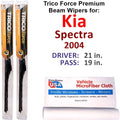 Performance Beam Wipers (Set of 2) compatible with 2004 Kia Spectra