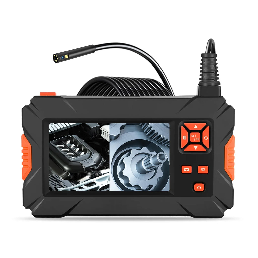 Pinnaco P130 Industrial Endoscope - Sewer Inspection Camera; Portable 4.3" Full-Color IPS Screen for Automobile Engine Maintenance